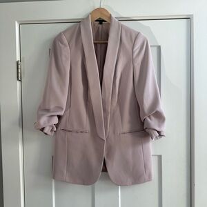 Express Long Open Front Blazer in Light Pink